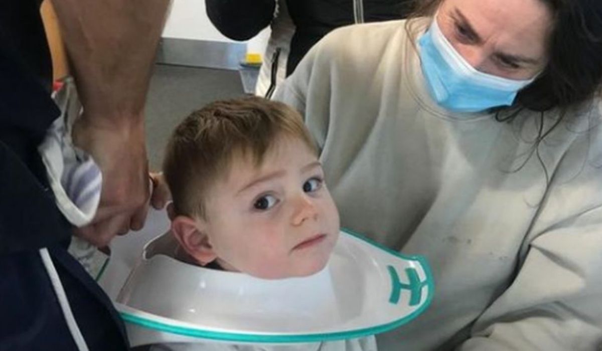 Toddler stuck with Training Toilet seat now freed